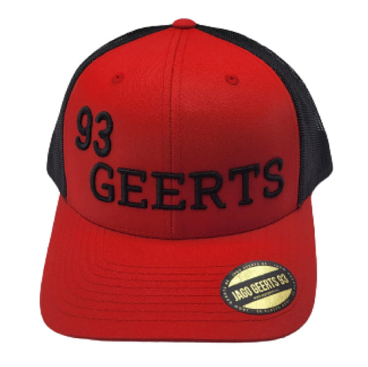 JG93 red cap 3D embroidered